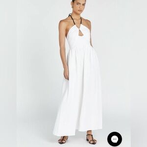 DISSH ALYSSA WHITE LINEN MAXI DRESS